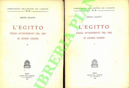 L' Egitto dagli avvenimenti del 1882 ai giorni nostri - copertina