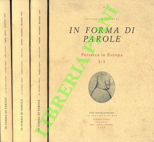 In forma di parole. Petrarca in Europa - copertina