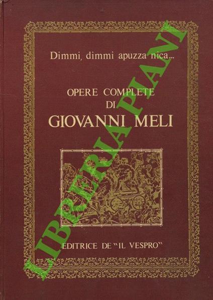 Opere complete - Giovanni Meli - copertina