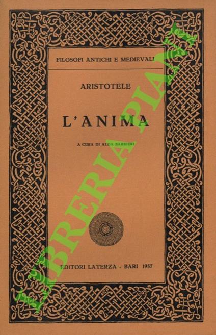 L' anima - Aristotele - copertina
