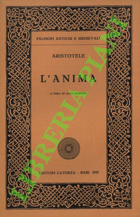 L' anima - Aristotele - copertina