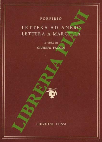 Lettera ad Anebo - Lettera a Marcella - copertina