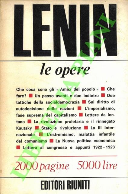 Opere scelte - Lenin - copertina