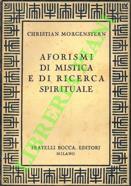 Aforismi di mistica e di ricerca spirituale - copertina