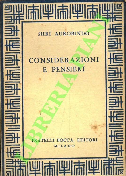Considerazioni e pensieri - copertina