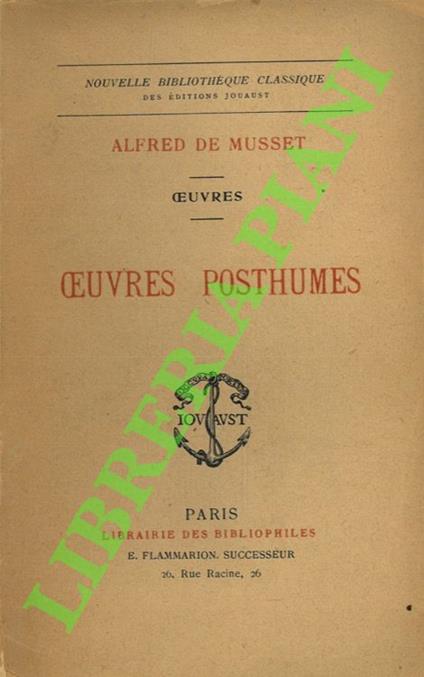 Oeuvres posthumes - copertina