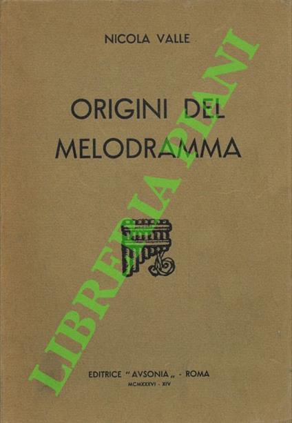 Origini del melodramma - copertina