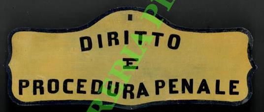 Diritto e procedura penale - copertina