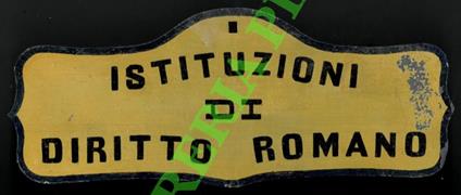Istituzioni di diritto romano - copertina