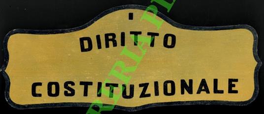 Diritto costituzionale. - copertina
