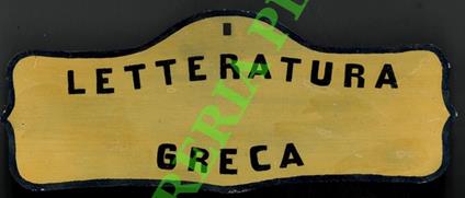 Letteratura greca - copertina