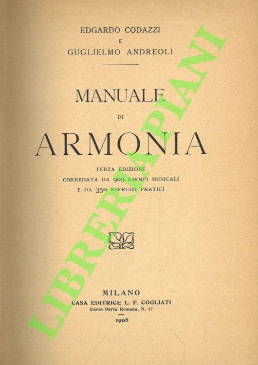 Manuale di armonia - Edgardo Codazzi - copertina