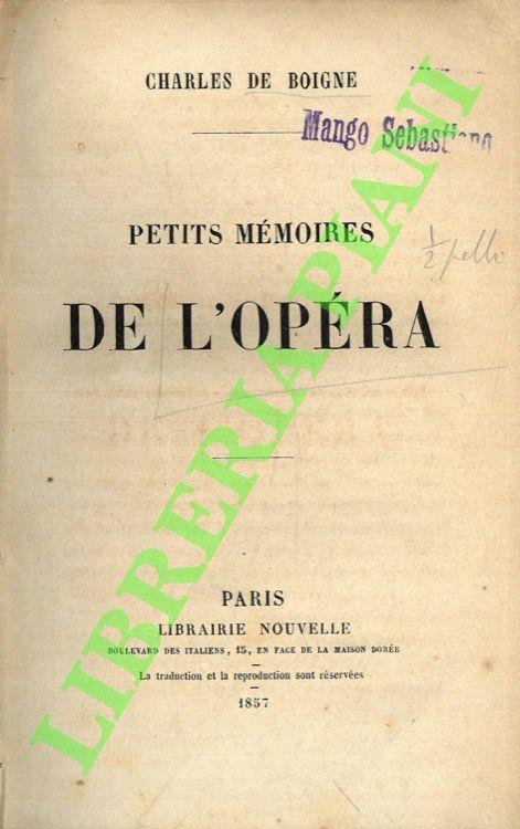Petits mémoires de l'opéra - copertina