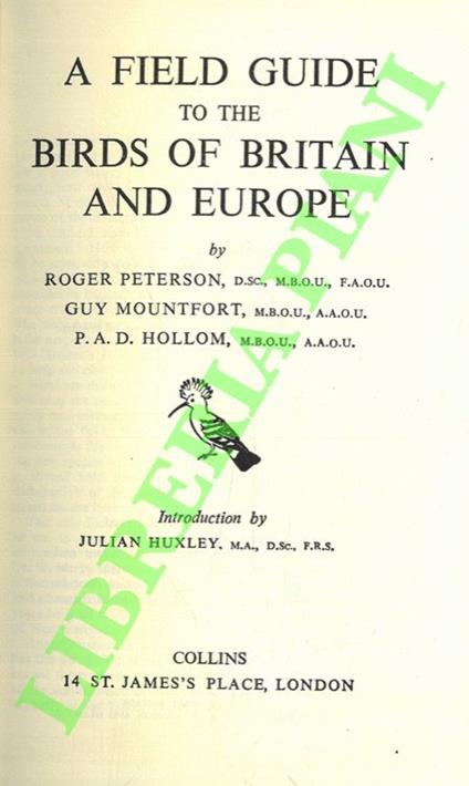 A field guide to the birds of Britain and Europe - copertina