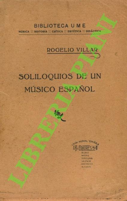 Soliloquios de un mùsico espanol - copertina