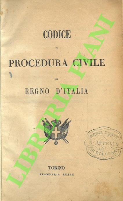 Codice di Procedura Civile del Regno d'Italia - copertina