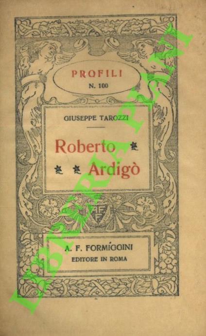 Roberto Ardigò - Giuseppe Tarozzi - copertina