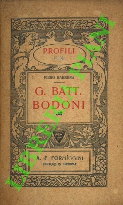 Gio. Batt. Bodoni - Piero Barbera - copertina