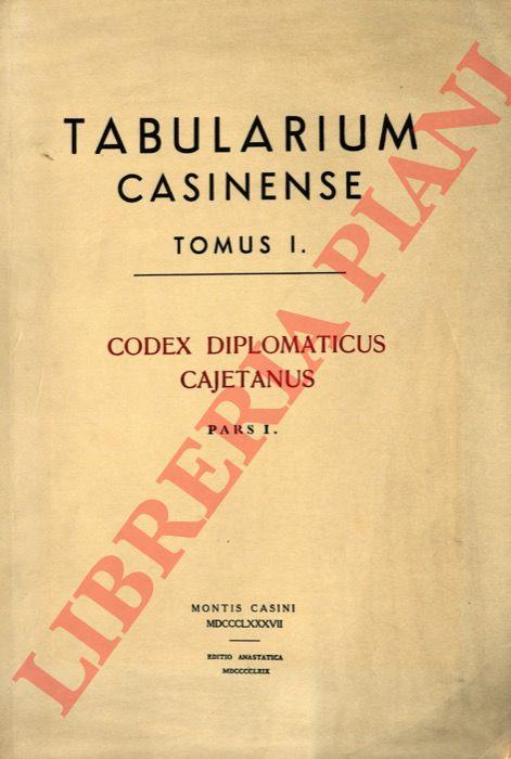 Tabularium Casinense I-IIII: Codex diplomaticus cajetanus. Pars I - copertina