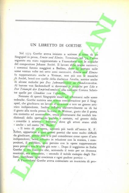 Un libretto di Goethe - copertina