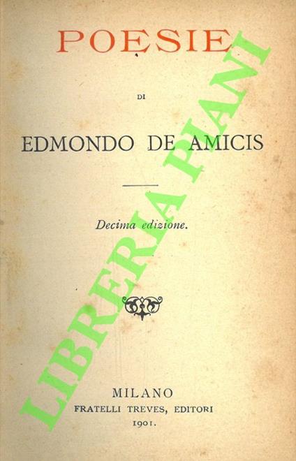 Poesie - Edmondo De Amicis - copertina