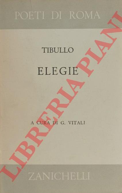 Elegie - Albio Tibullo - copertina