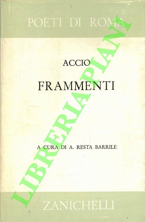 Frammenti - Lucio Accio - copertina