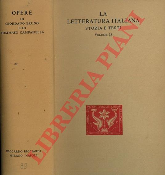 Opere - Giordano Bruno - copertina