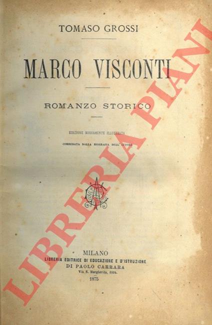 Marco Visconti. Romanzo storico - copertina