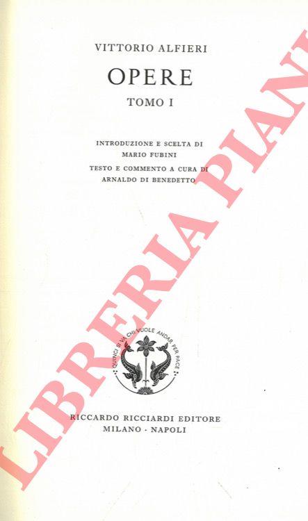 Opere. Tomo I - Vittorio Alfieri - copertina