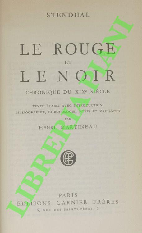 Le rouge et le noir. Chronique du XIXe siècle - copertina
