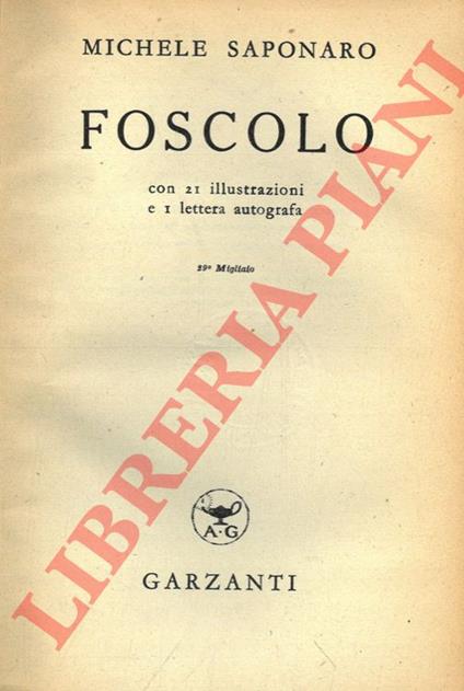 Foscolo - Michele Saponaro - copertina
