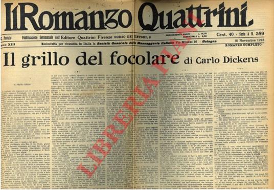 Il grillo del focolare - copertina