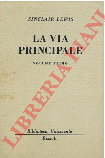 La via principale - Sinclair Lewis - copertina