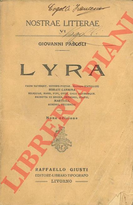 Lyra - Giovanni Pascoli - copertina