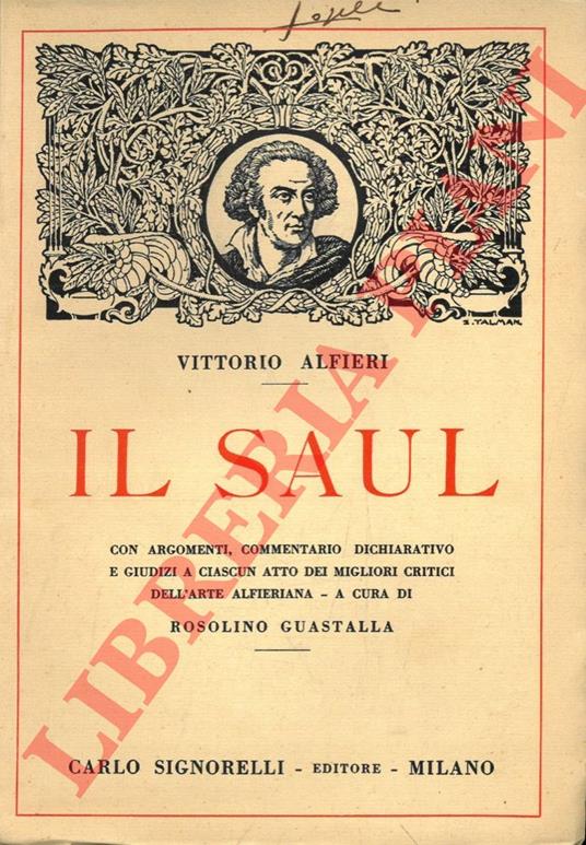 Il Saul - Vittorio Alfieri - copertina