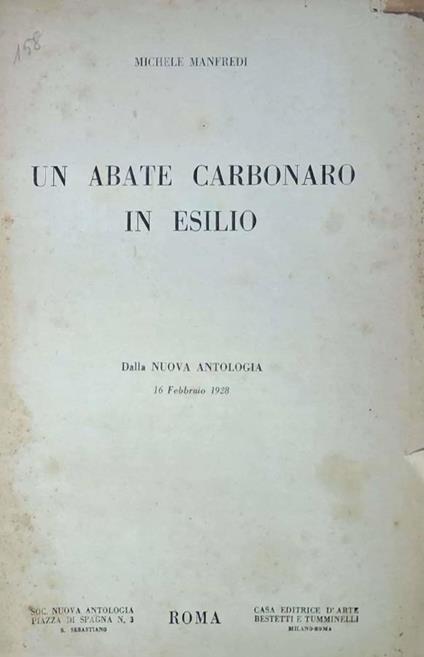 Un abate carbonaro in esilio - copertina