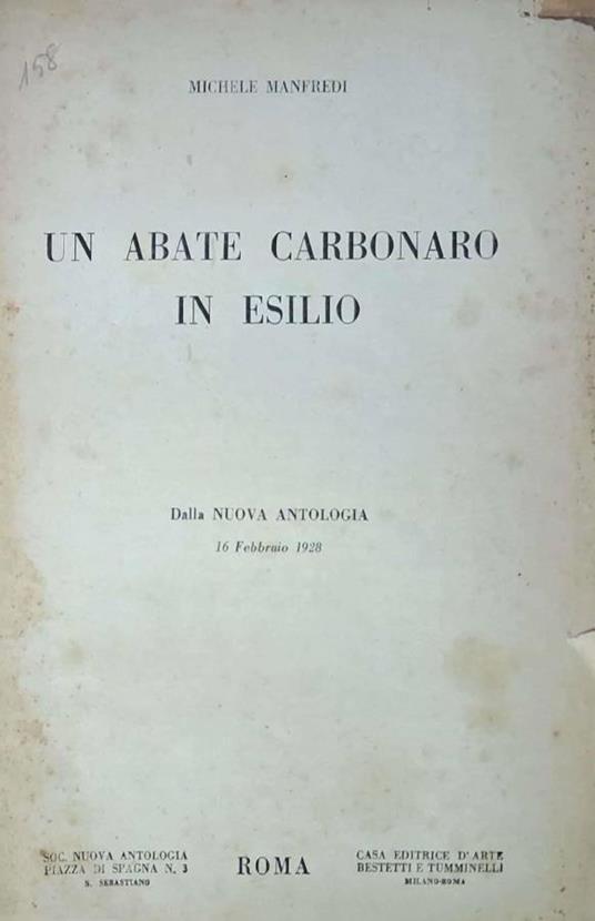 Un abate carbonaro in esilio - copertina