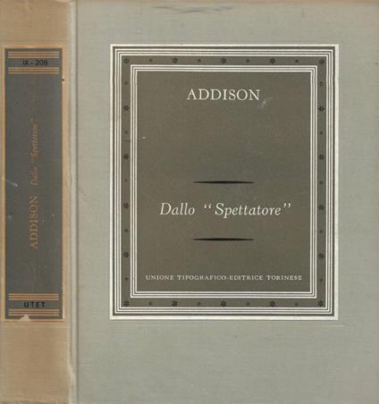 Dallo "Spettatore" - Joseph Addison - copertina
