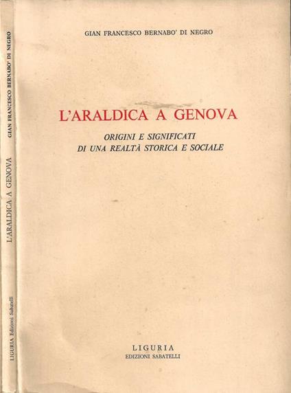 L'araldica a Genova - copertina