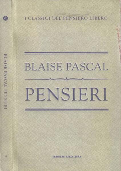Pensieri - Blaise Pascal - copertina