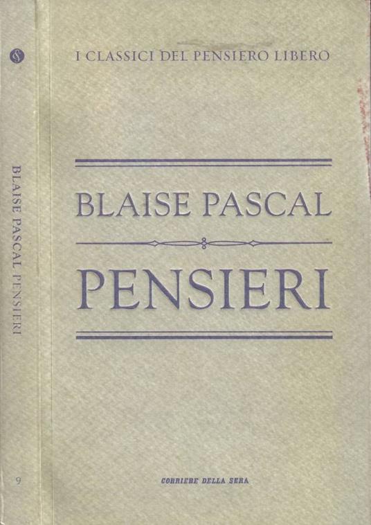 Pensieri - Blaise Pascal - copertina