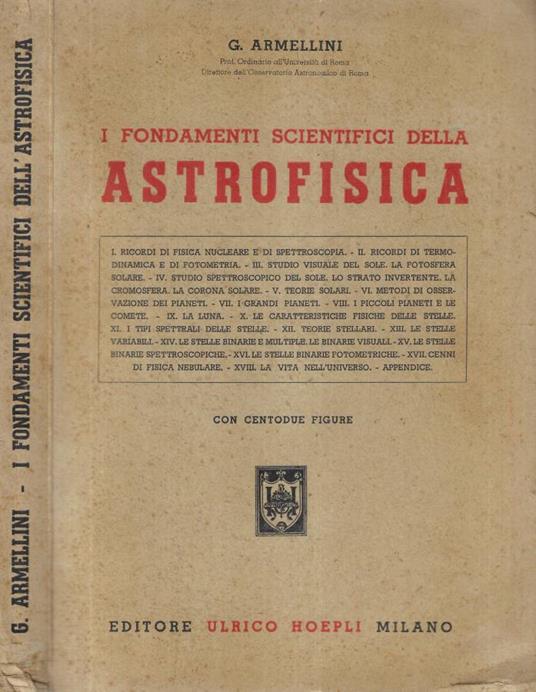 I fondamenti scientifici della astrofisica - copertina
