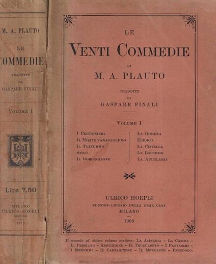 Le venti commedie vol. I - copertina