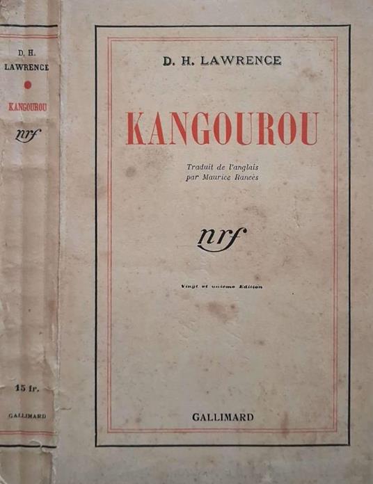 Kangourou - D. H. Lawrence - copertina
