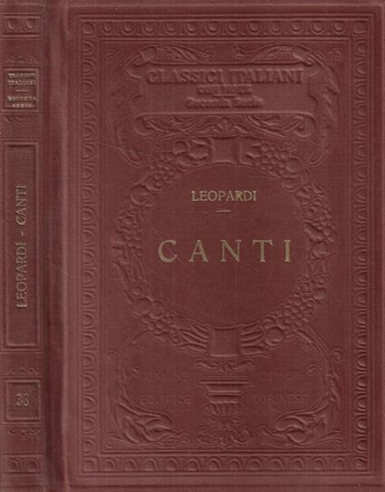 Canti - Giacomo Leopardi - copertina