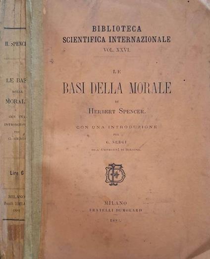 Le basi della morale - Herbert Spencer - copertina