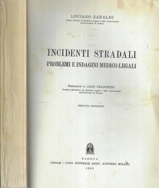 Incidenti stradali - Luciano Zanaldi - copertina