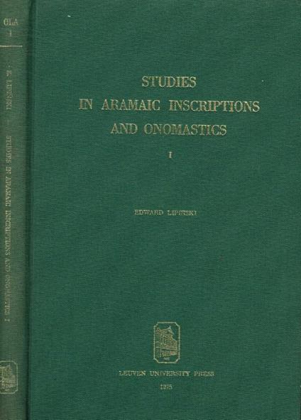 Studies in aramaic inscriptions and onomastics - copertina