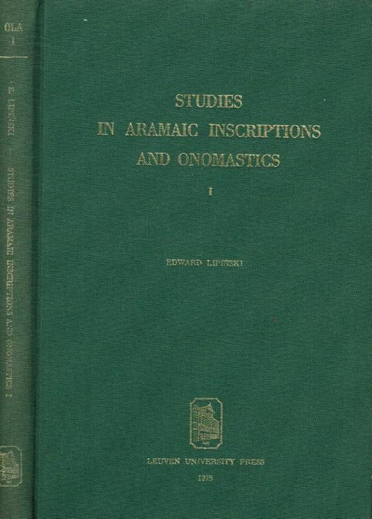 Studies in aramaic inscriptions and onomastics - copertina